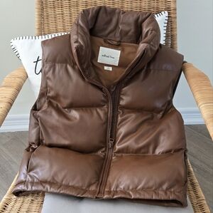 Wilfred Free Brown Puffer Jacket Vest